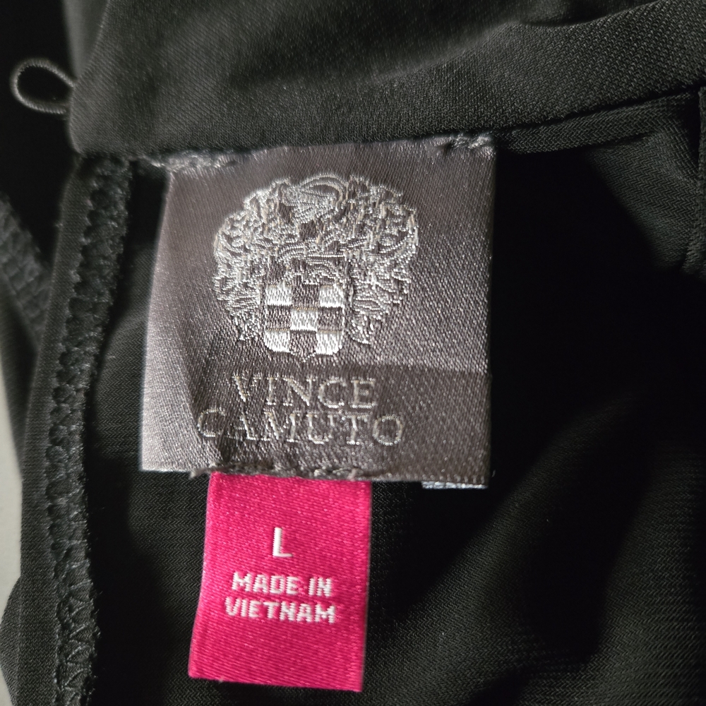 Vince Camuto Asymmetrical Halter Short L Little Black Dress Flowy - Picture 5 of 6
